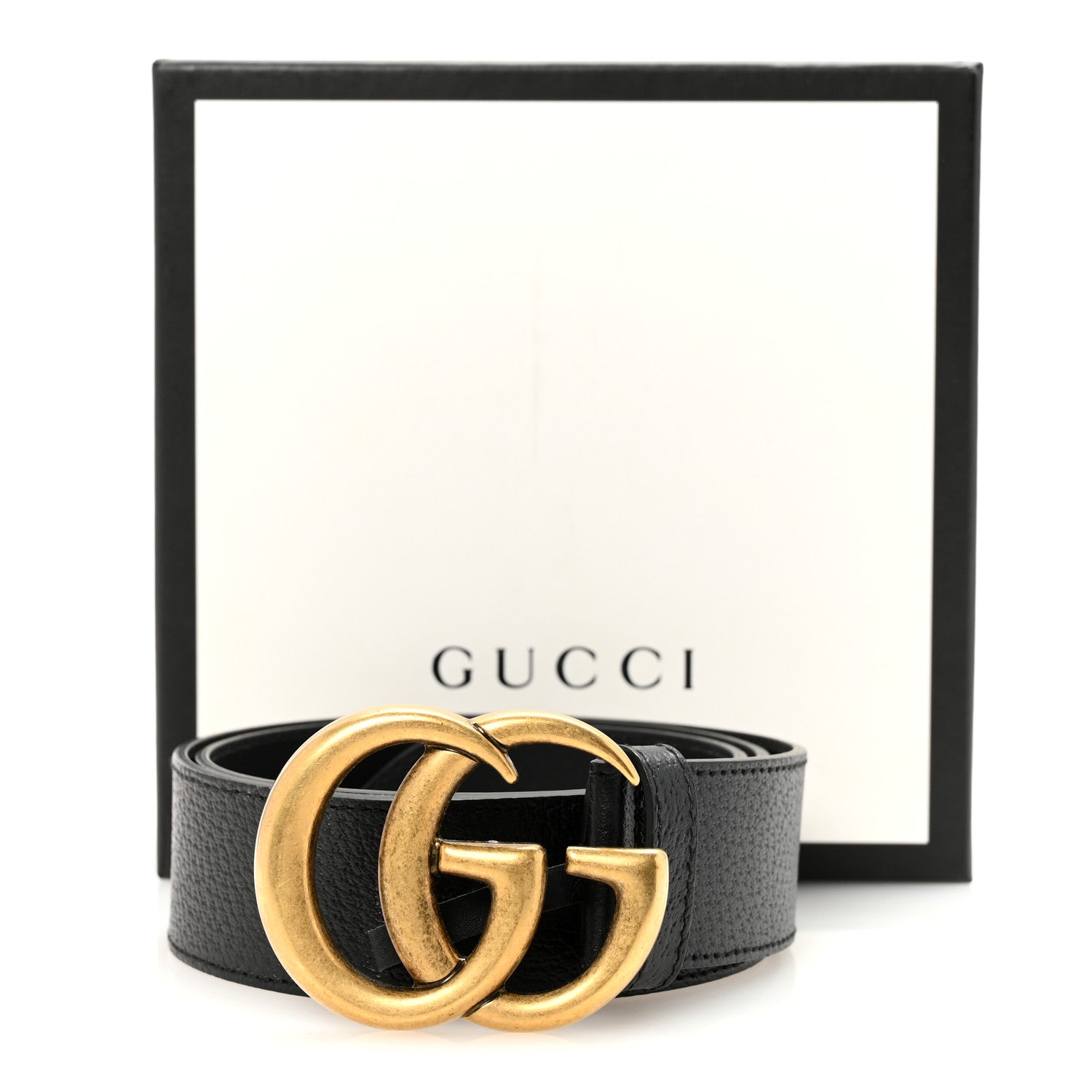 Gucci Textured Calfskin Double G 40mm Belt 80 32 Black 6 of 6
