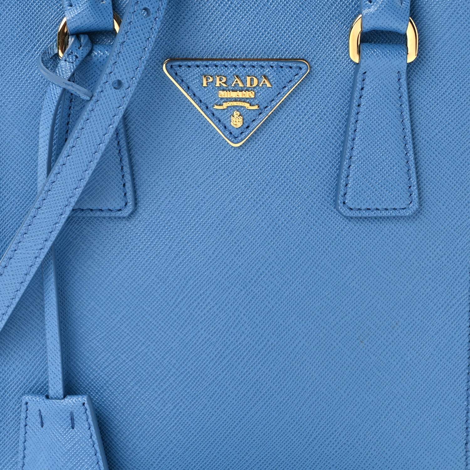 Prada Saffiano Lux Metal Triangle Handbag Onda 7 of 11