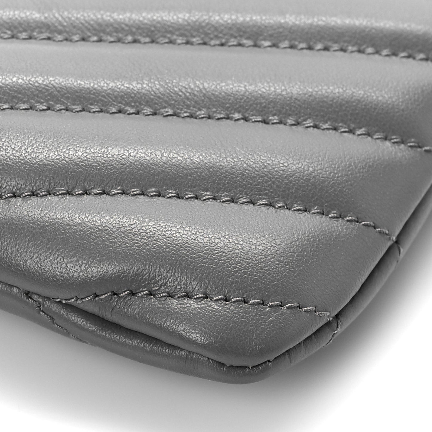 Calfskin Matelasse Chevron Monogram A5 Wristlet Earth