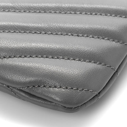 Saint Laurent Calfskin Matelasse Chevron Monogram A5 Wristlet Earth 8 of 9