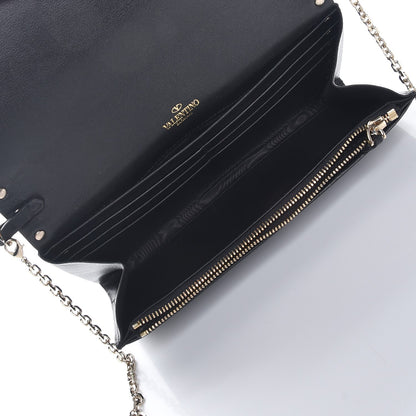 Valentino Garavani Vitello Small Rockstud Flap Wallet on Chain Black 6 of 10