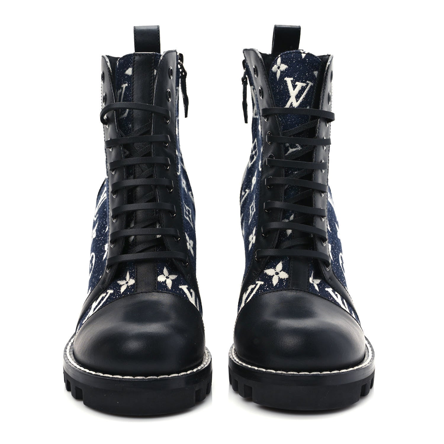 Louis Vuitton Denim Calfskin Monogram Star Trail Ankle Boots 40 Navy Blue 2 of 7