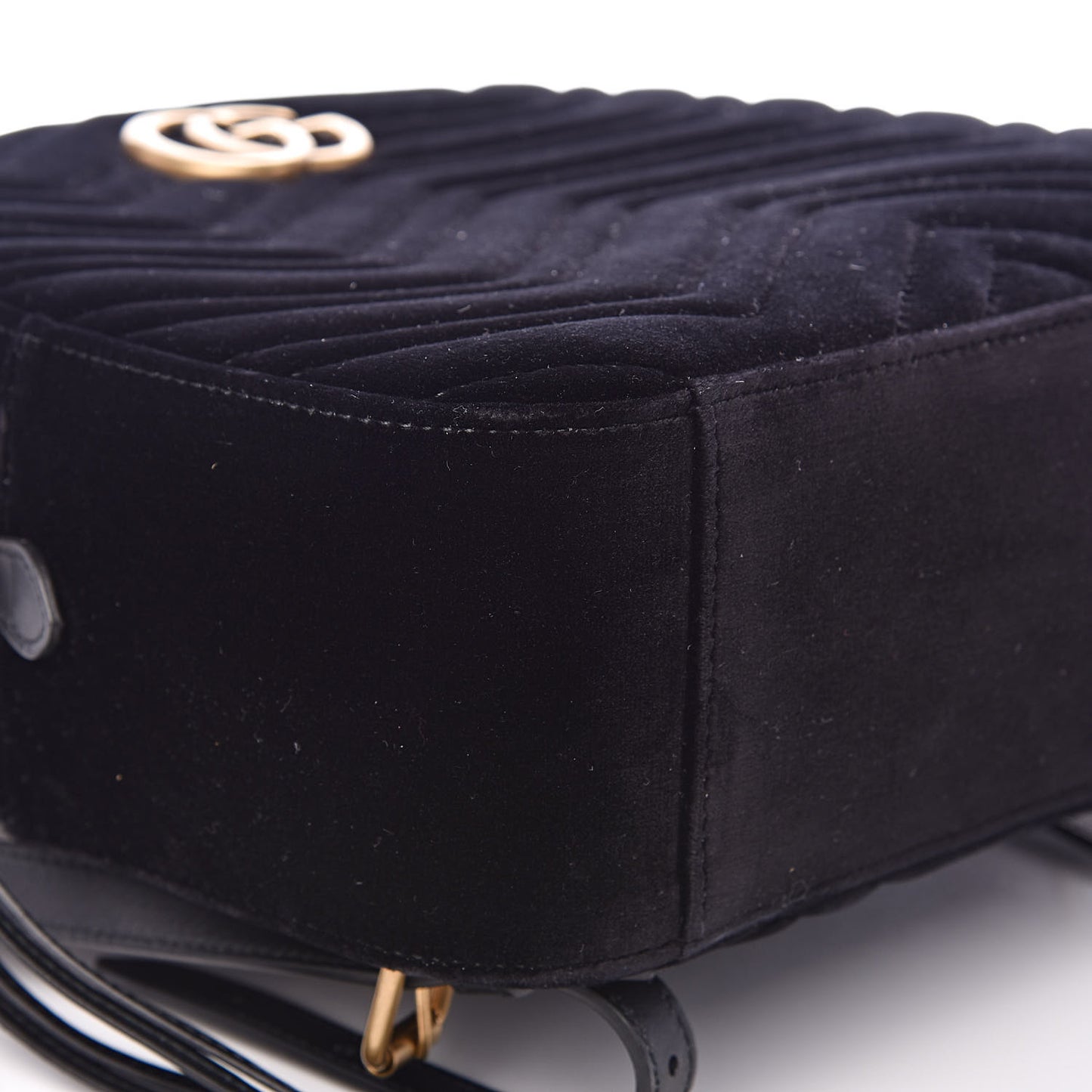 Velvet Matelasse GG Marmont Dome Backpack Black