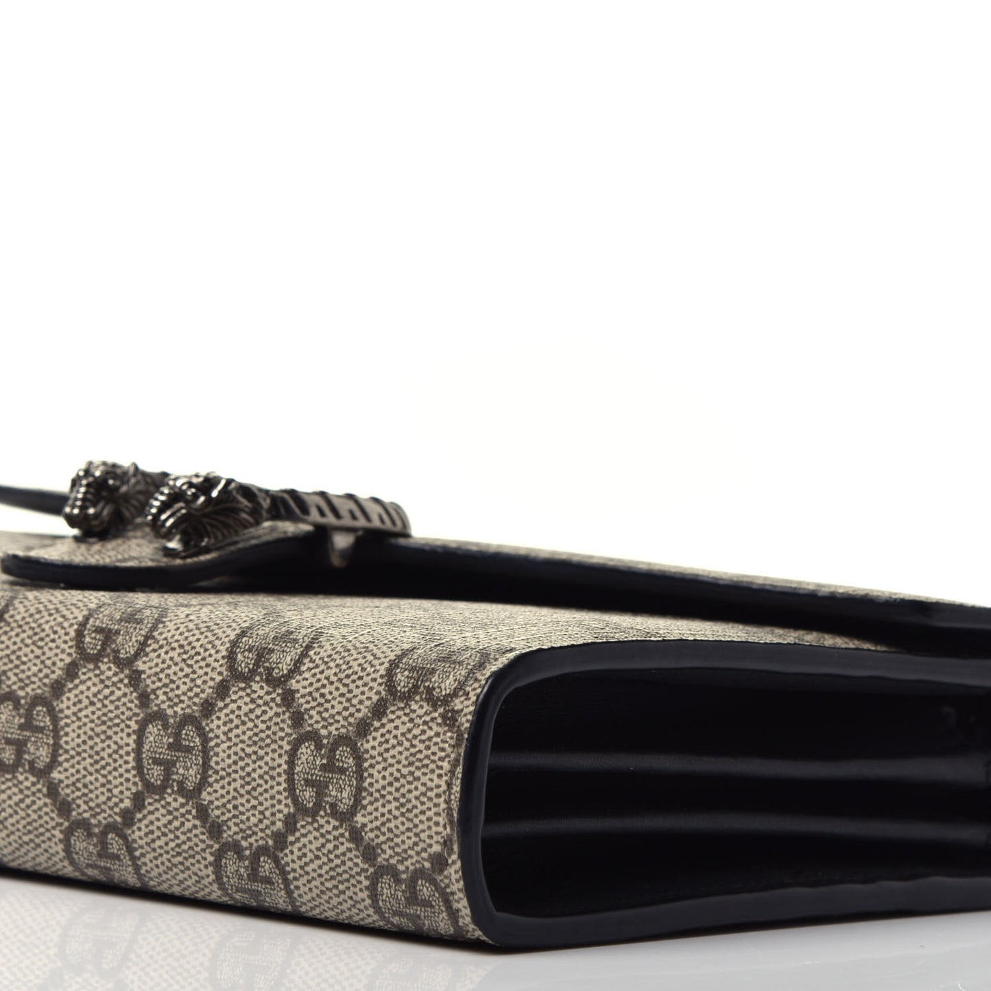 GG Supreme Monogram Mini Dionysus Chain Wallet Beige Black
