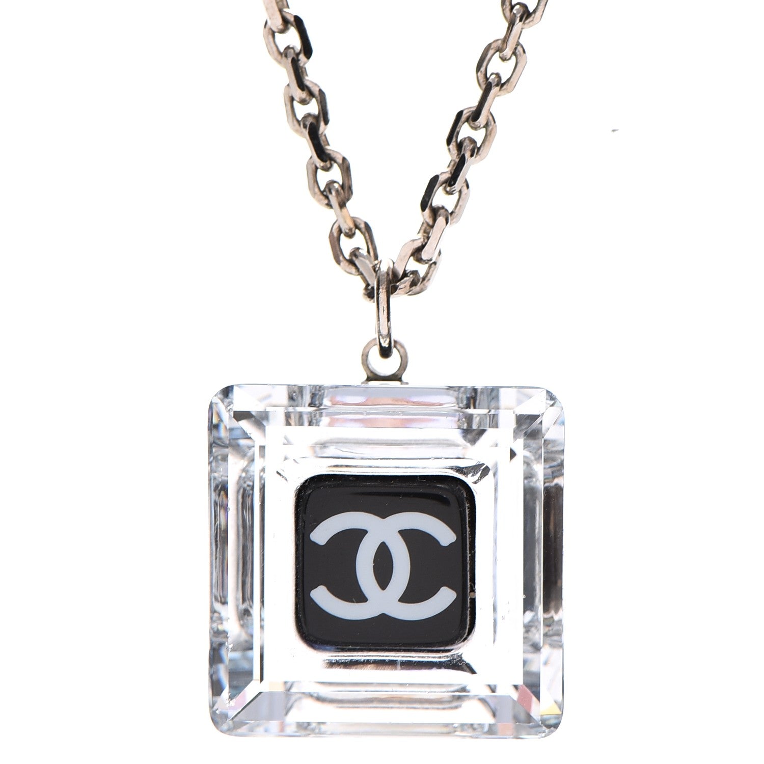 Chanel Lucite CC Square Charm Necklace 4 of 8