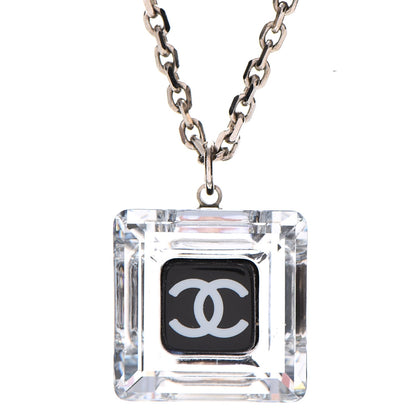 Chanel Lucite CC Square Charm Necklace 4 of 8
