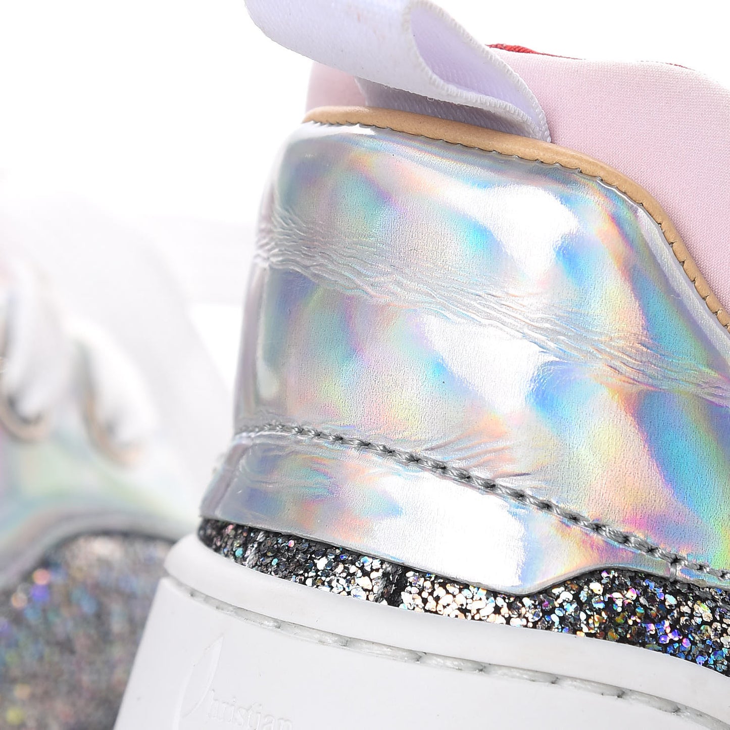 Metallic Calfskin Womens Aurelien Flat Sneakers Silver 36 Pink