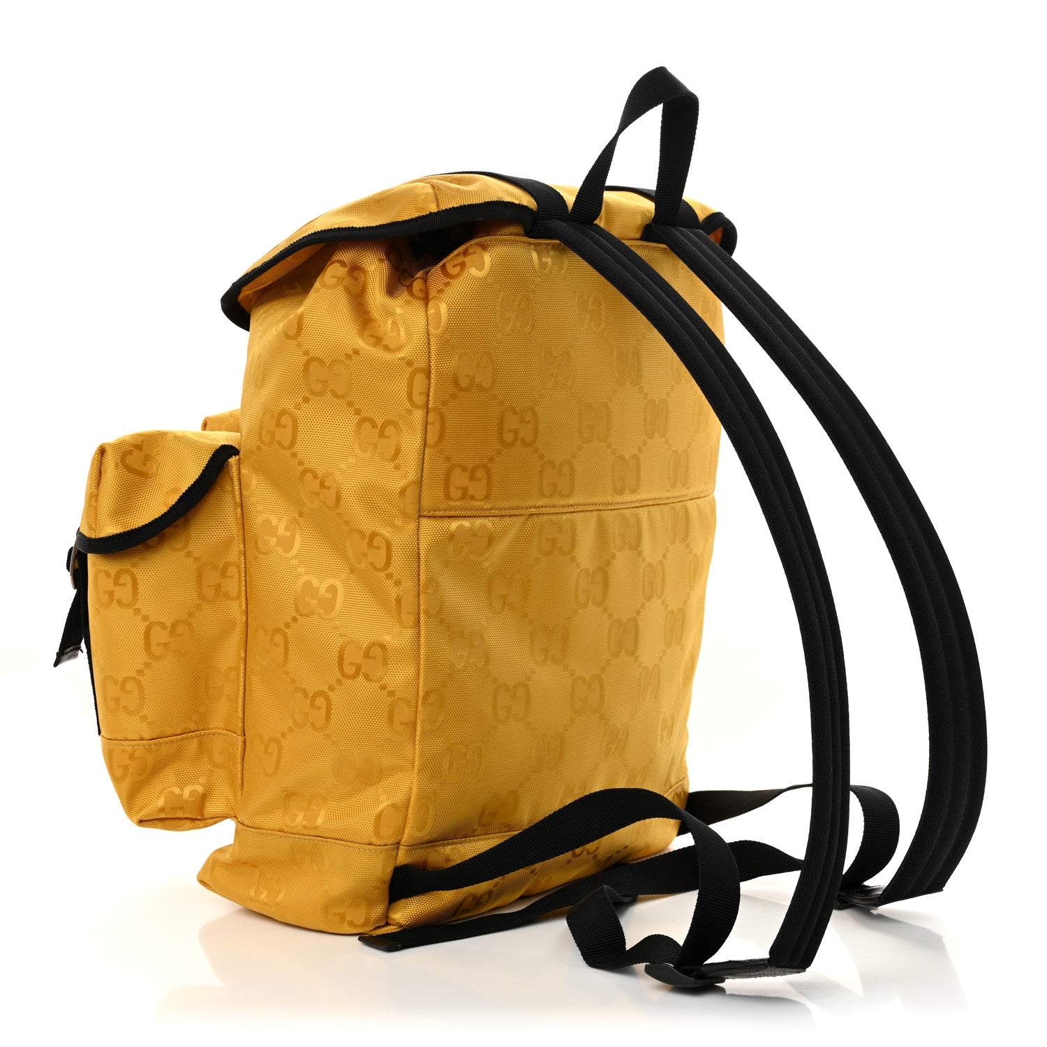 Gucci Econyl Nylon Monogram Off The Grid Utility Pocket Backpack Crop Black 3 of 10