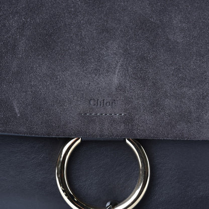 Chloe Suede Calfskin Medium Faye Shoulder Bag Carbon Grey 7 of 9