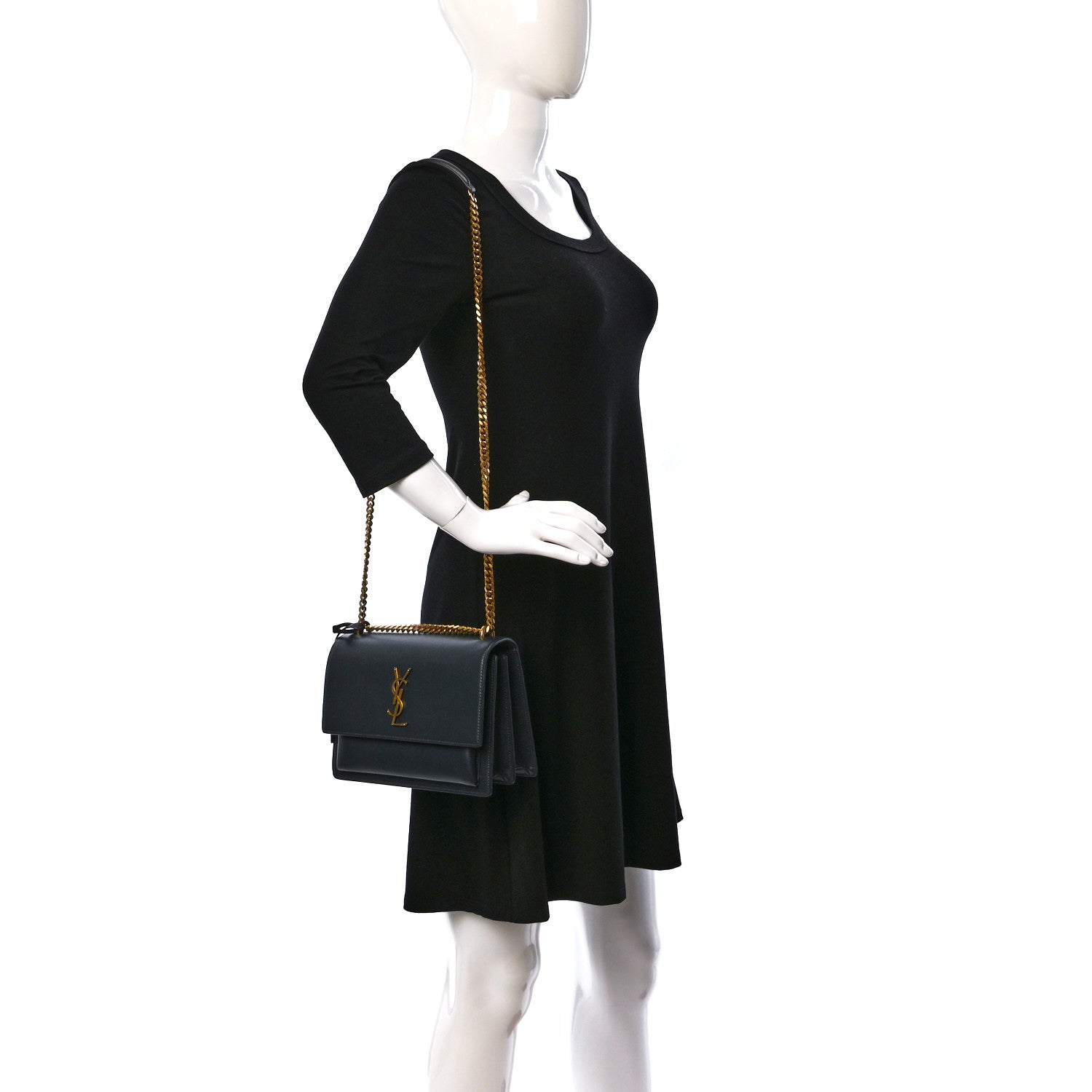 Saint Laurent Calfskin Medium Monogram Sunset Gray 2 of 11