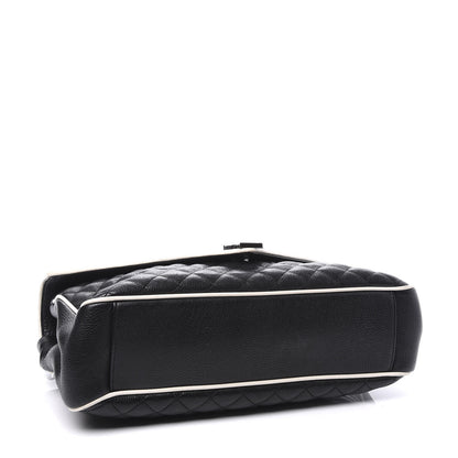 Saint Laurent Calfskin Mixed Matelasse Triquilt Large Monogram Envelope Satchel Black White 3 of 12