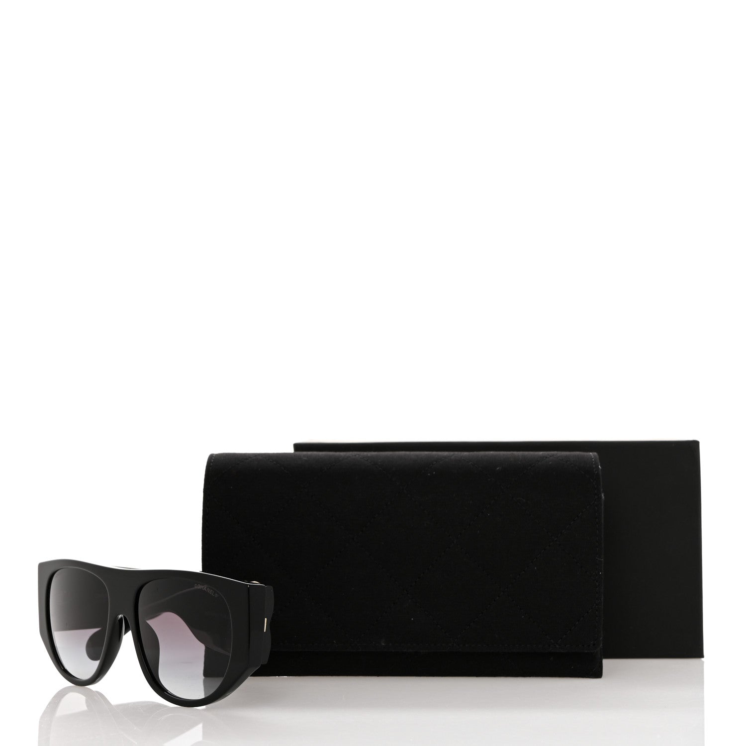 Chanel Acetate Quilted CC Pilot Sunglasses 71465 Black 8 of 8