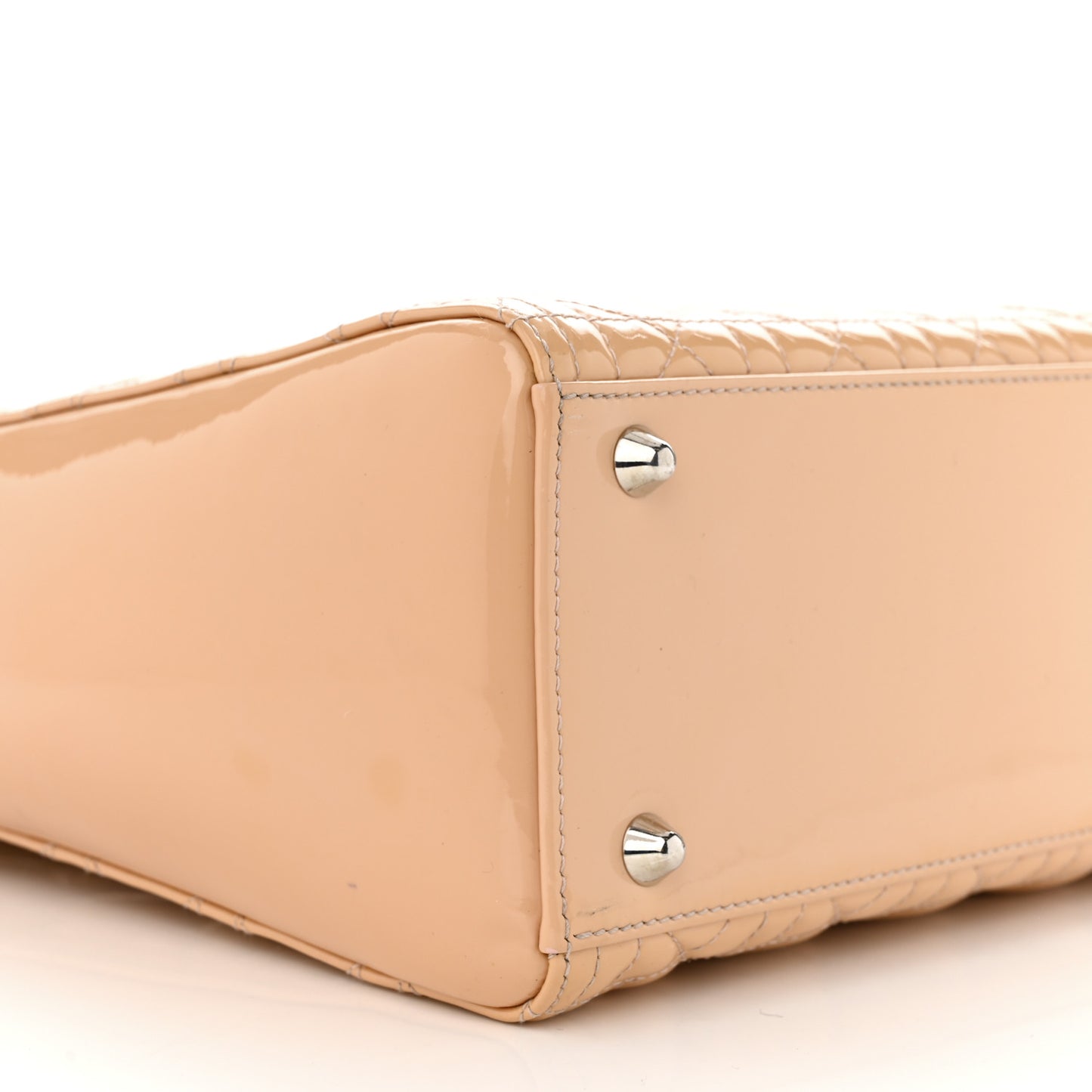 Patent Cannage Large Lady Dior Dark Beige