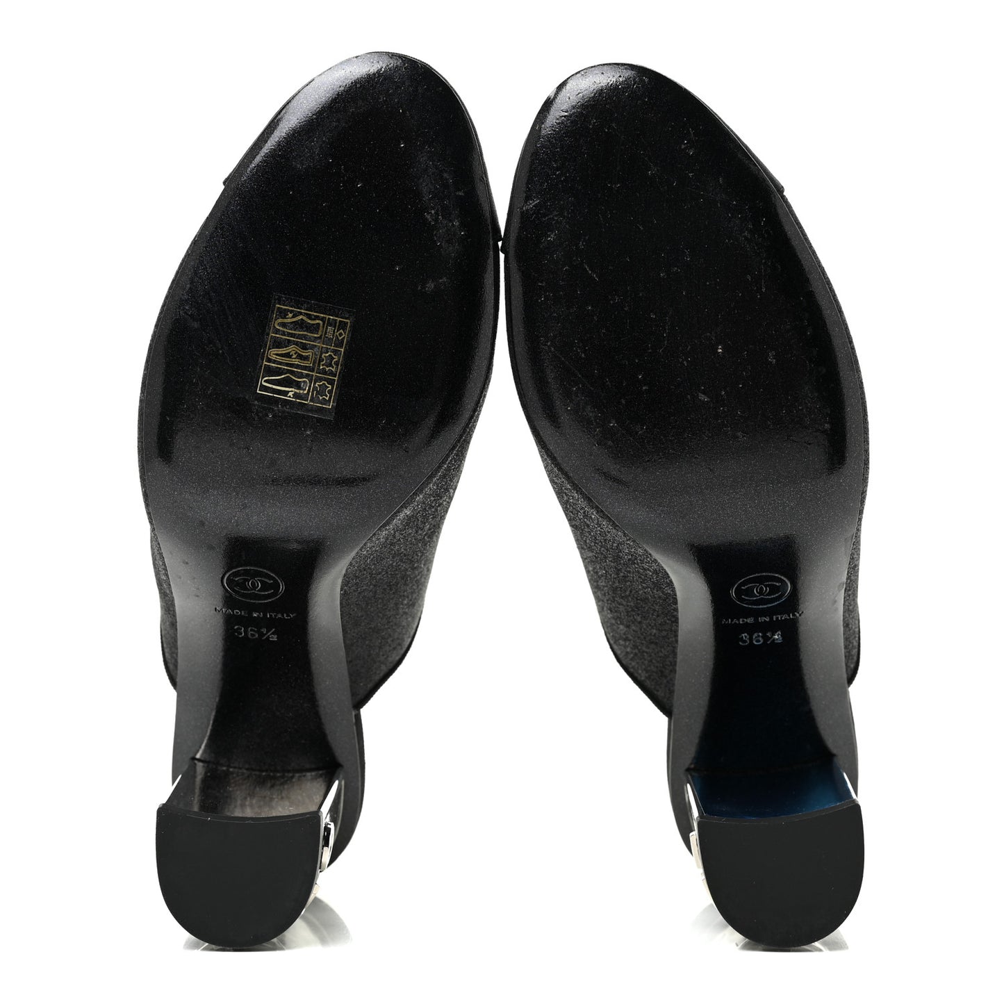 Fabric Cap Toe CC Mules 36.5 Black