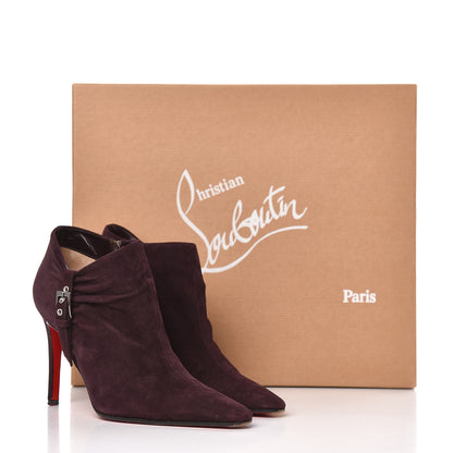 Christian Louboutin Veau Velours 85 Ankle Boots 36 Prune 16 of 16