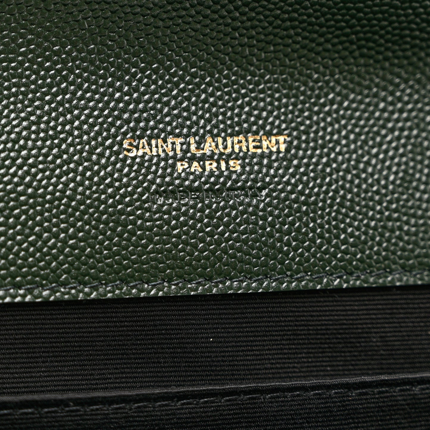 Grain De Poudre Textured Mixed Matelasse Triquilt Monogram Clutch Vert Fonce