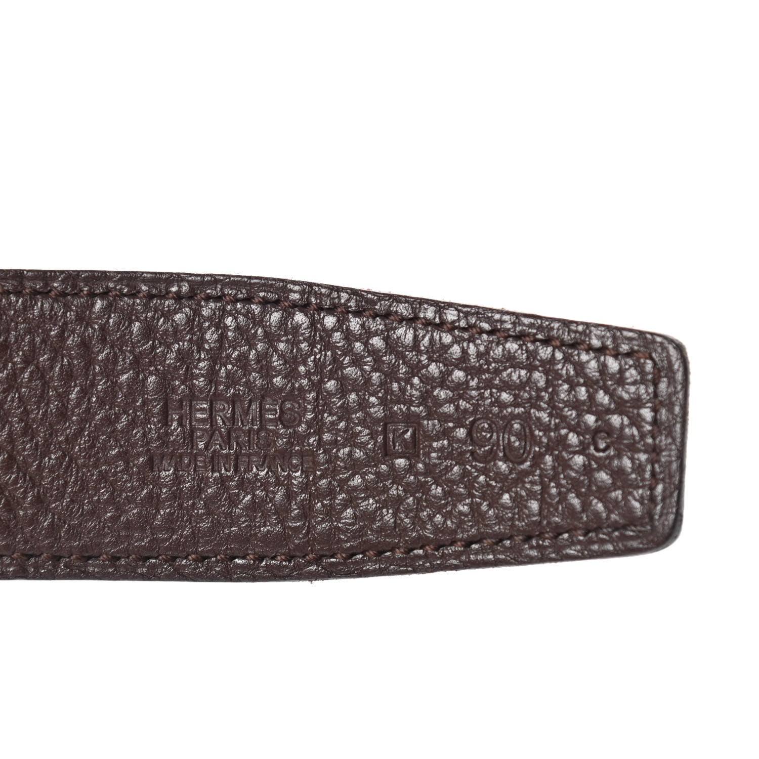 Hermes Box Togo 32mm H Belt 90 Black Chocolate 4 of 5