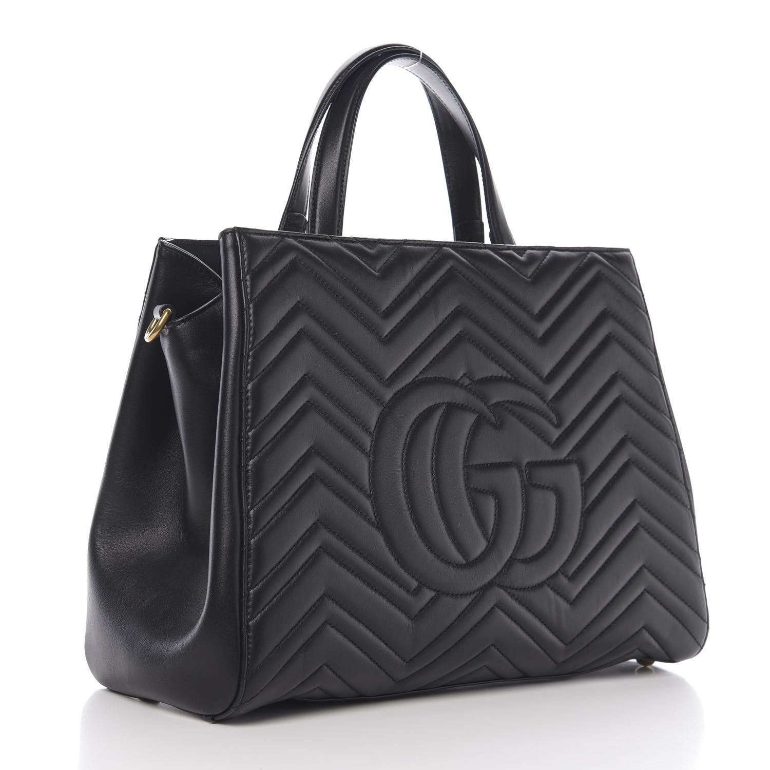 Gucci Calfskin Matelasse Medium GG Marmont Tote Black 2 of 10
