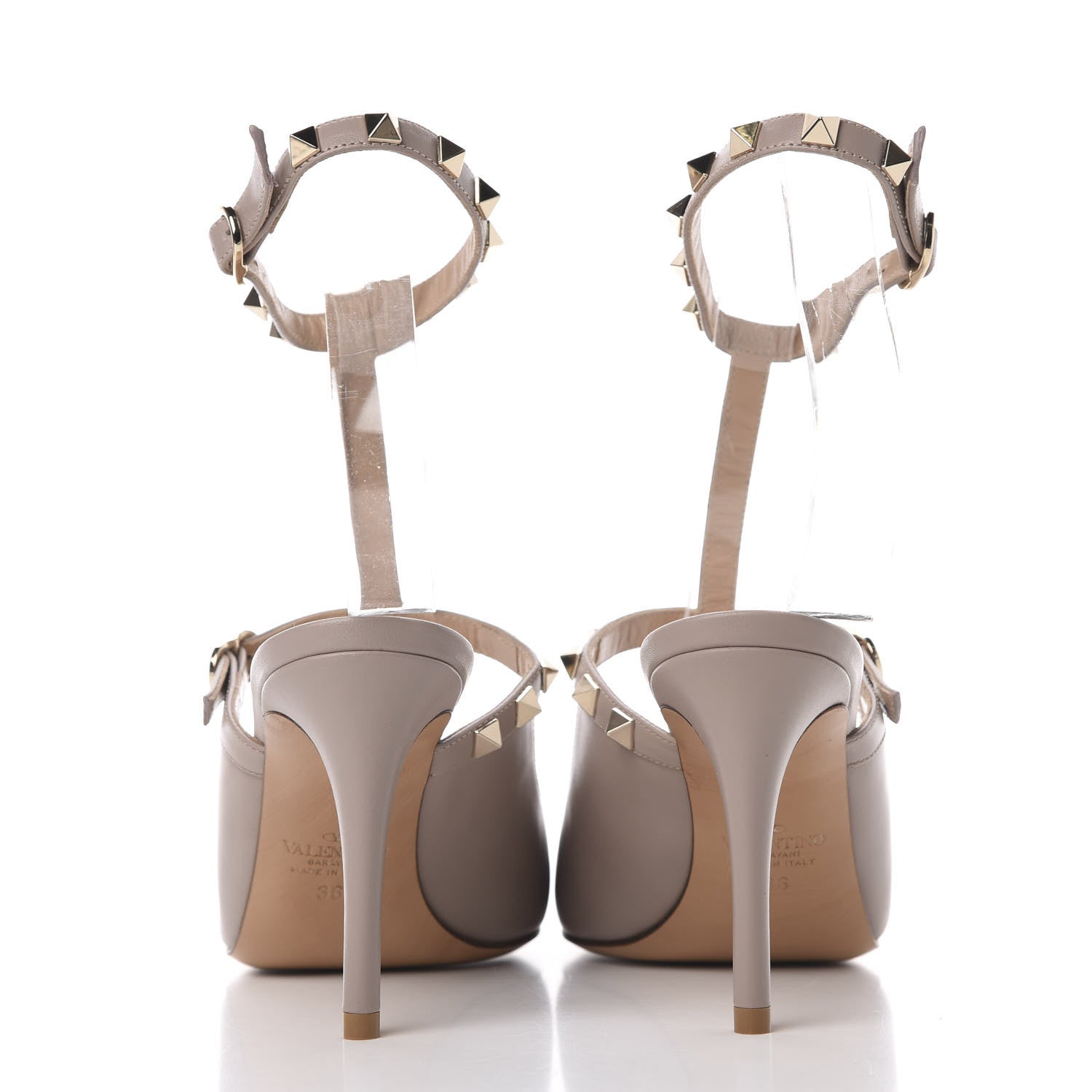 Valentino Garavani Nappa Rockstud T-Strap Open Back Pumps 36 Poudre 7 of 11