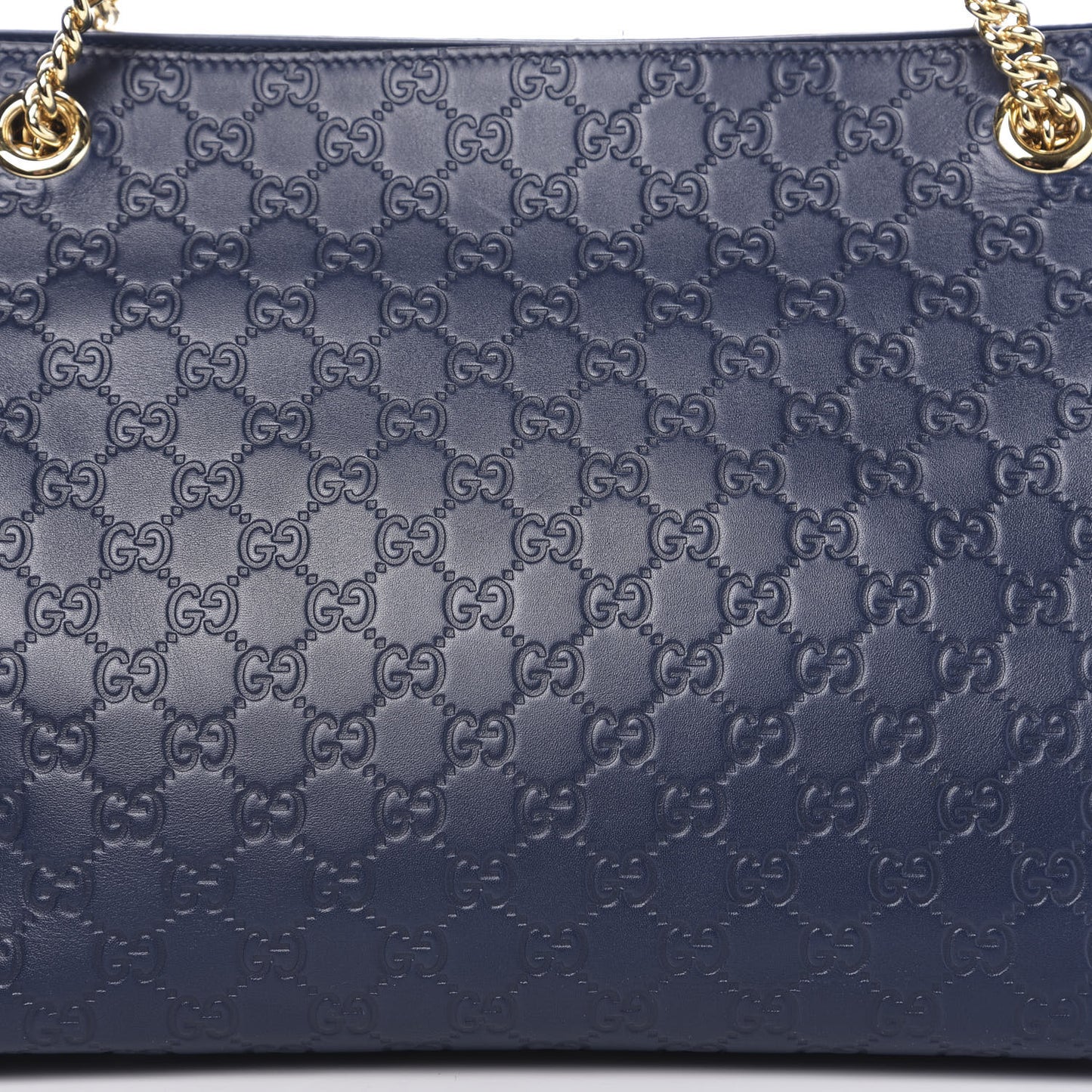 Guccissima Signature Large Chain Shoulder Bag Blue