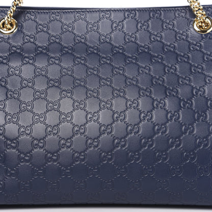 Gucci Guccissima Signature Large Chain Shoulder Bag Blue 12 of 12