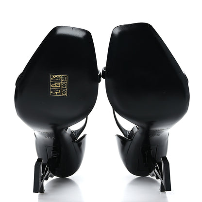 Saint Laurent Patent Calfskin Opyum 110 Sandals 37.5 Black 10 of 13