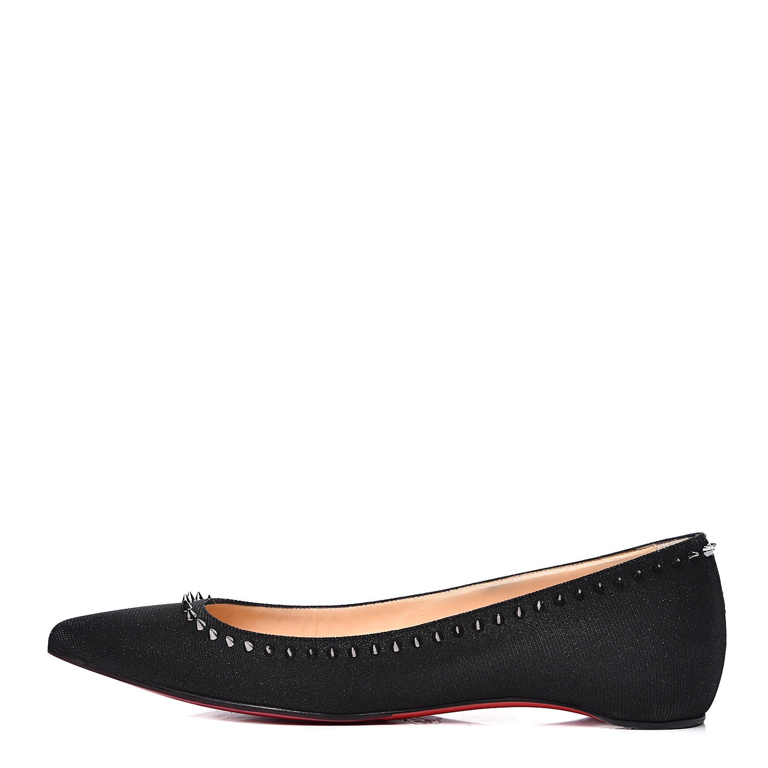 Christian Louboutin Glitter Tennis Anjalina Flats 37 Black Gun Metal 1 of 10
