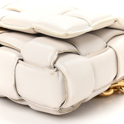 Bottega Veneta Lambskin Maxi Intreccio Padded Chain Cassette Crossbody Bag Chalk 9 of 11