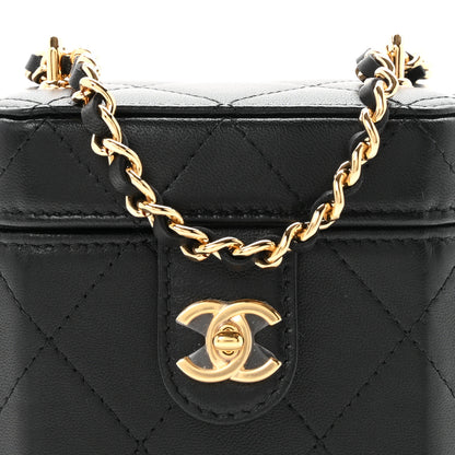 Chanel Lambskin Quilted Vanity Clutch With Chain Black 8 of 11