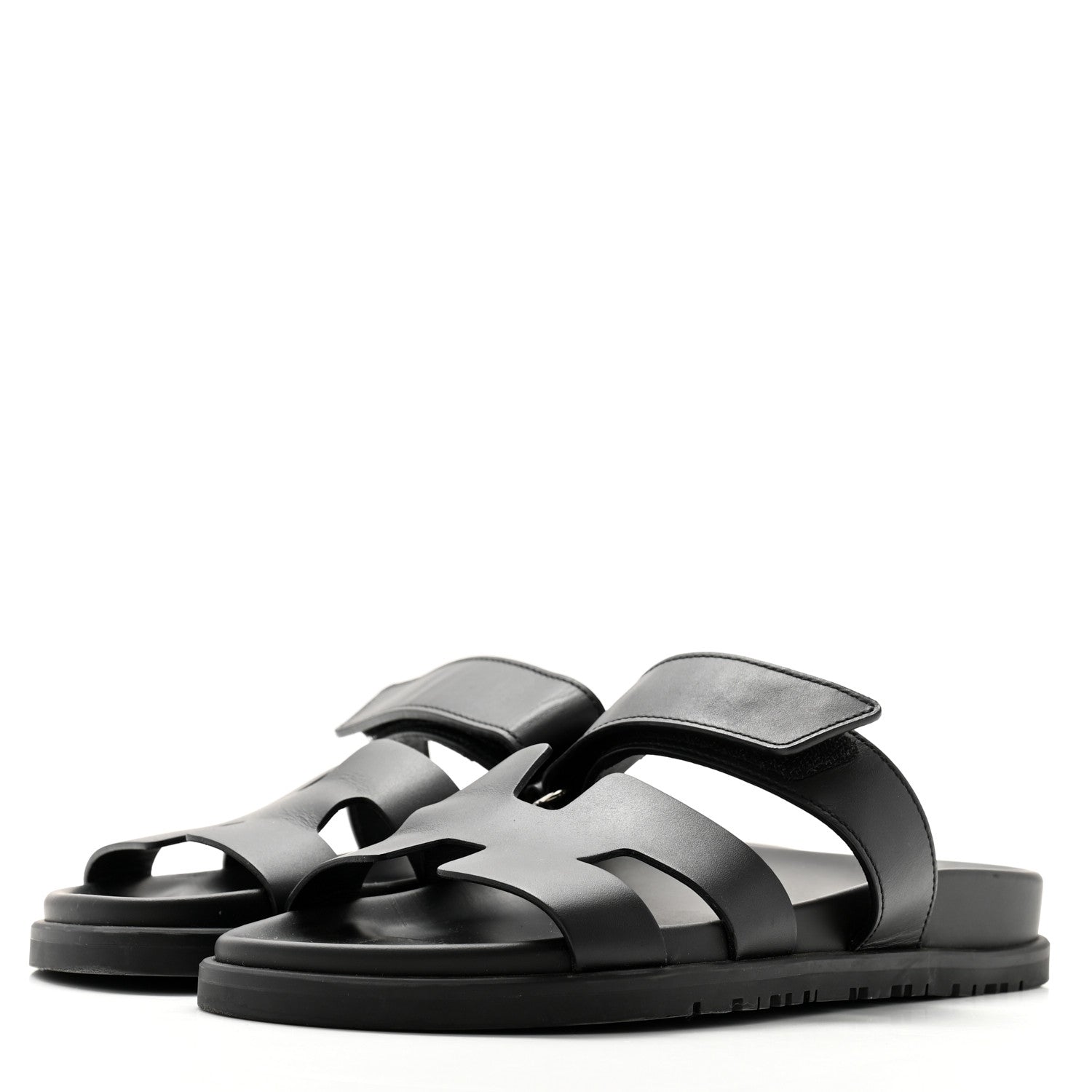 Hermes Calfskin Womens Chypre Sandals 36 Black 3 of 9