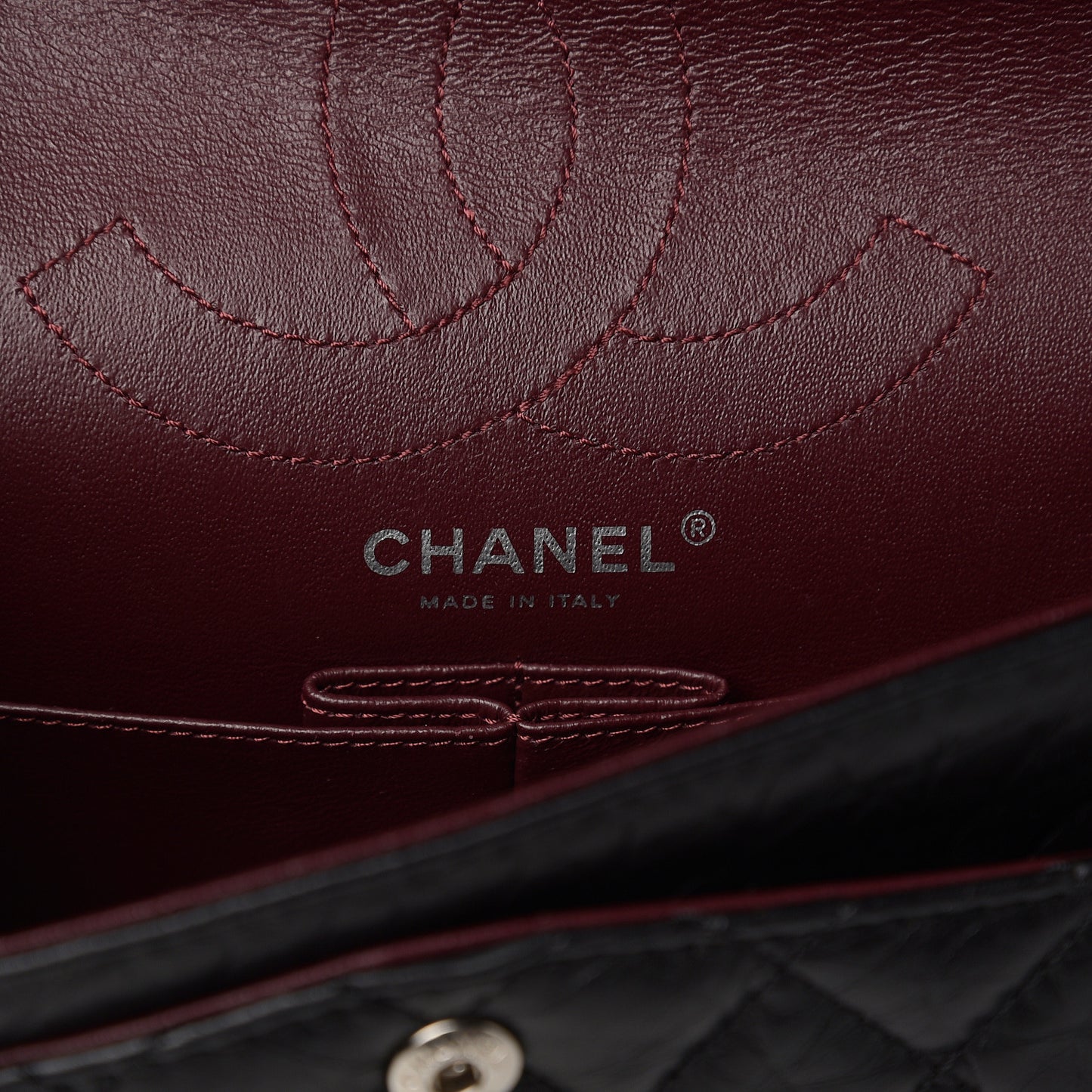 Aged Calfskin Quilted 2.55 Reissue 225 Flap Black