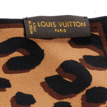 Louis Vuitton Silk Leopard Bandeau Scarf Marron 4 of 5