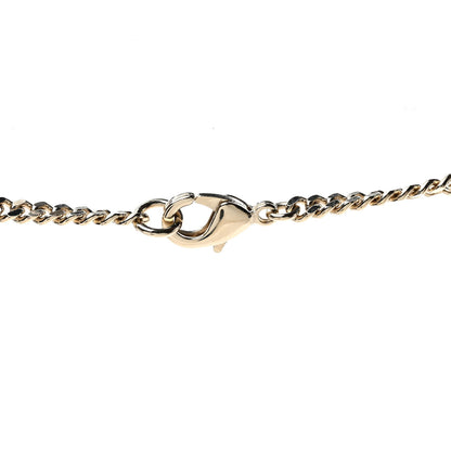 Chanel Crystal Dog Tag Charm Necklace Gold 4 of 7