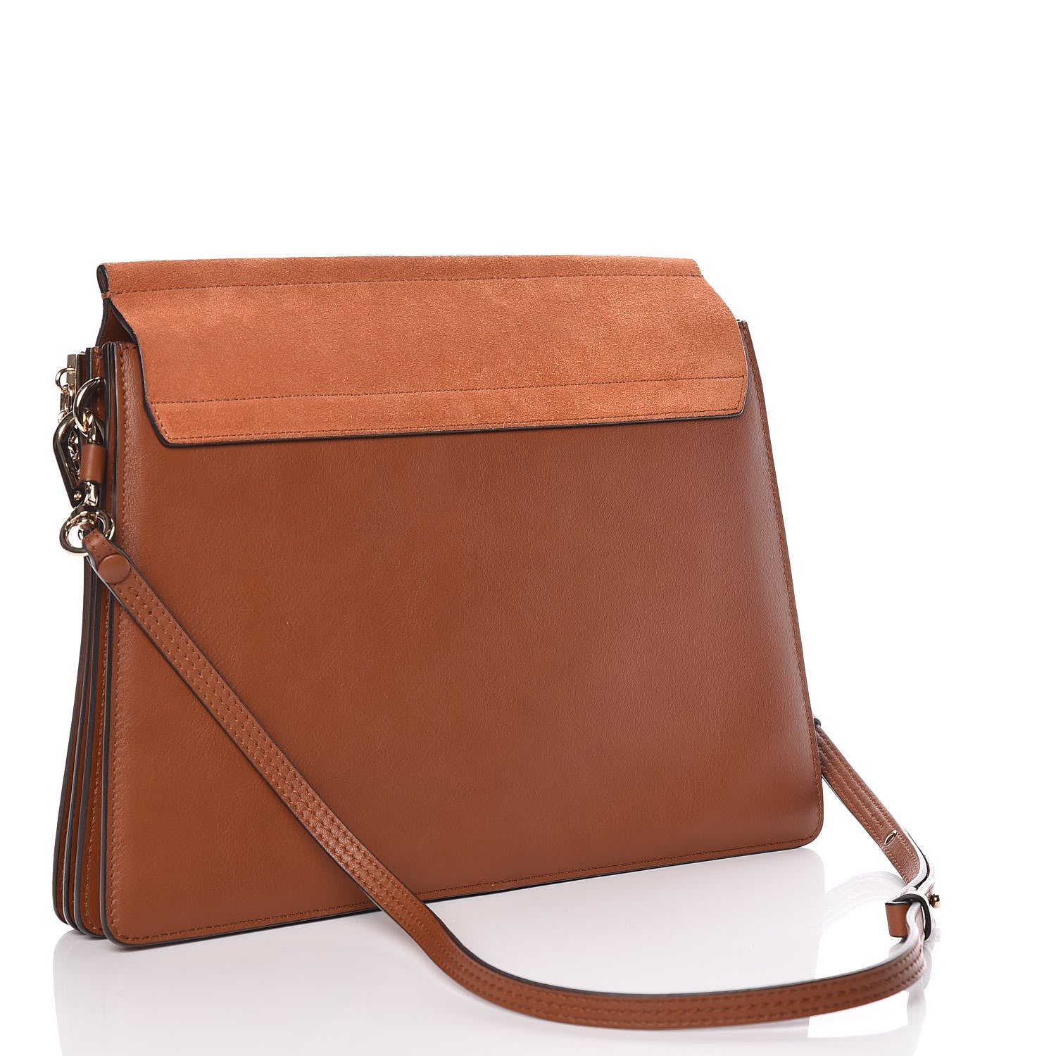 Chloe Suede Calfskin Medium Faye Shoulder Bag Tobacco 3 of 12