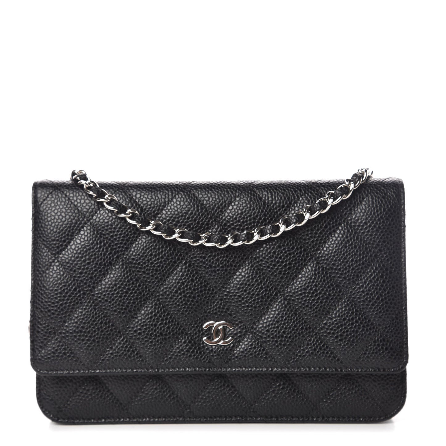 Caviar Quilted Wallet On Chain WOC Black