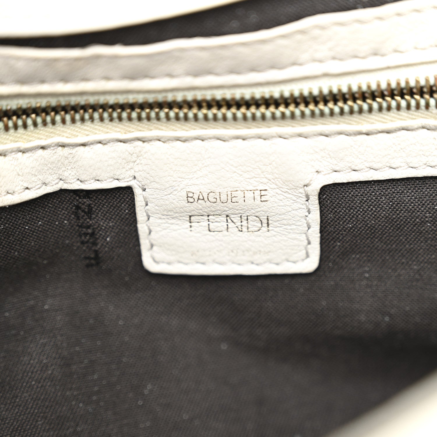 Fendi Nappa FF 1974 Embossed Large Baguette White 6 of 10