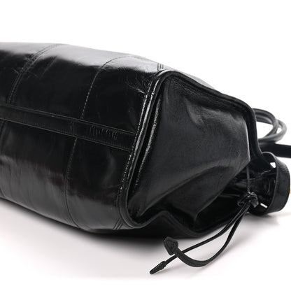 Prada Glossy Calfskin Triangle Large Bonnie Shoulder Bag Black 9 of 9
