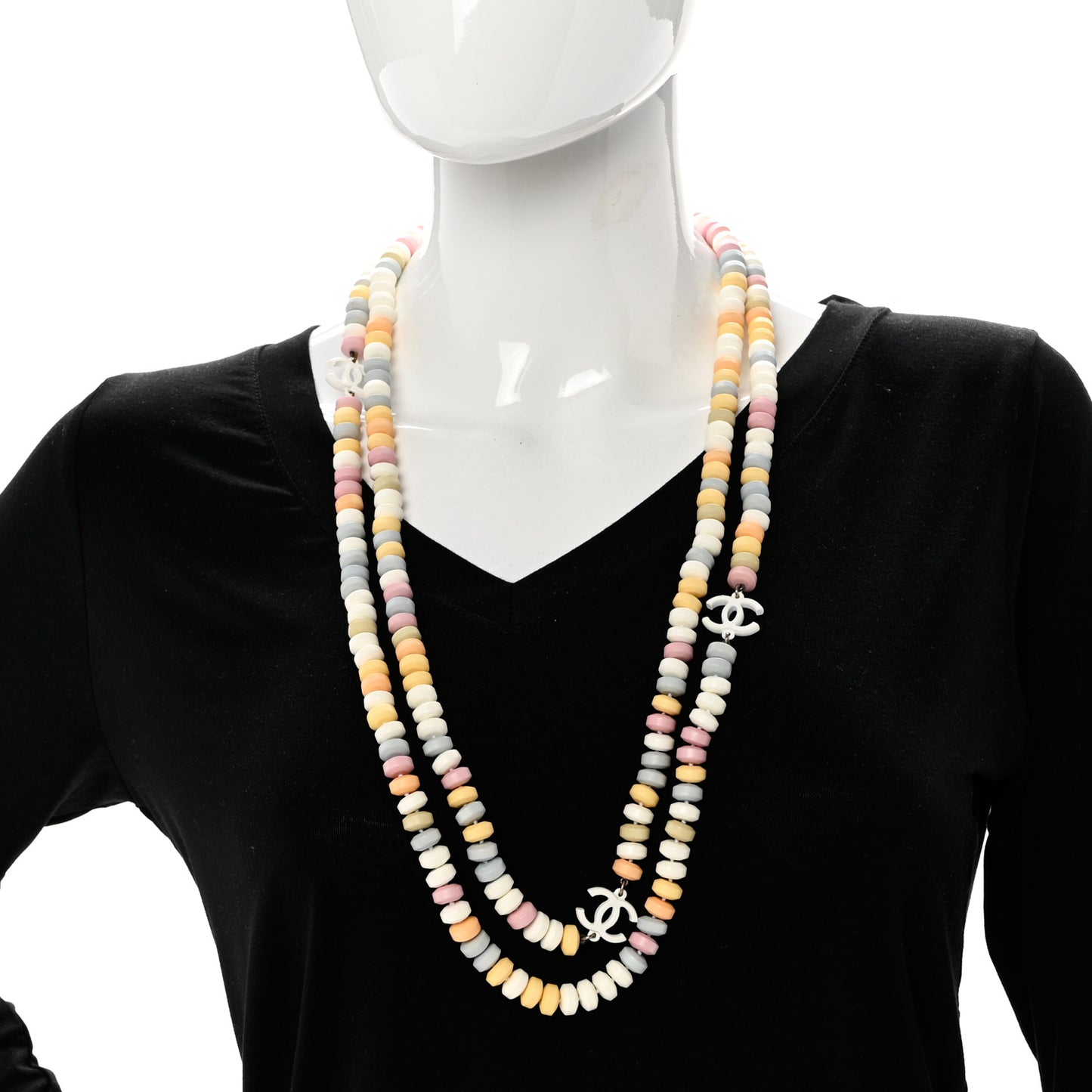 Candy CC Double Strand Necklace Multicolor