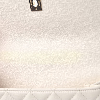 Chanel Caviar Quilted Mini Coco Handle Flap White 14 of 15