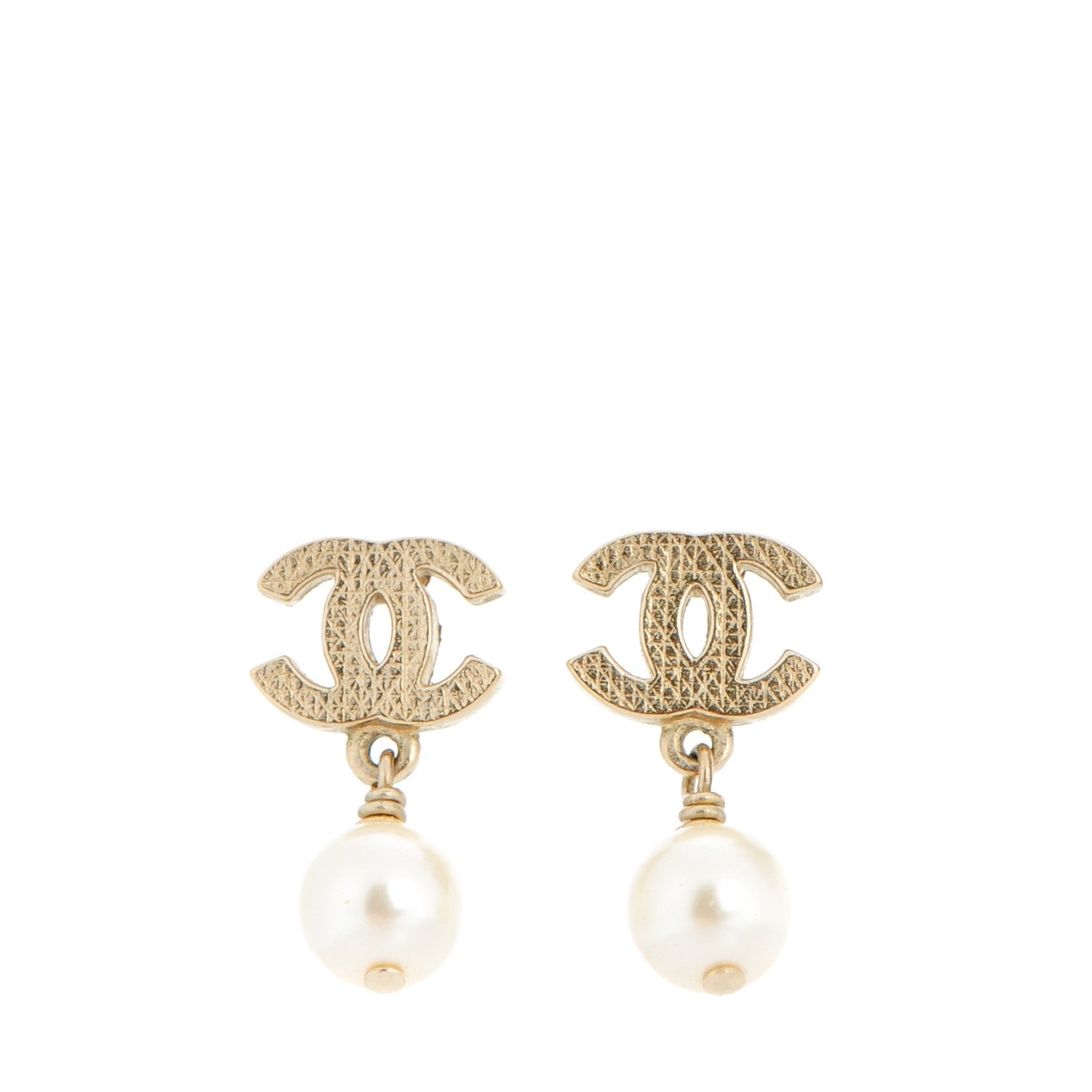 Chanel Pearl CC Drop Earrings Gold 1 of 5