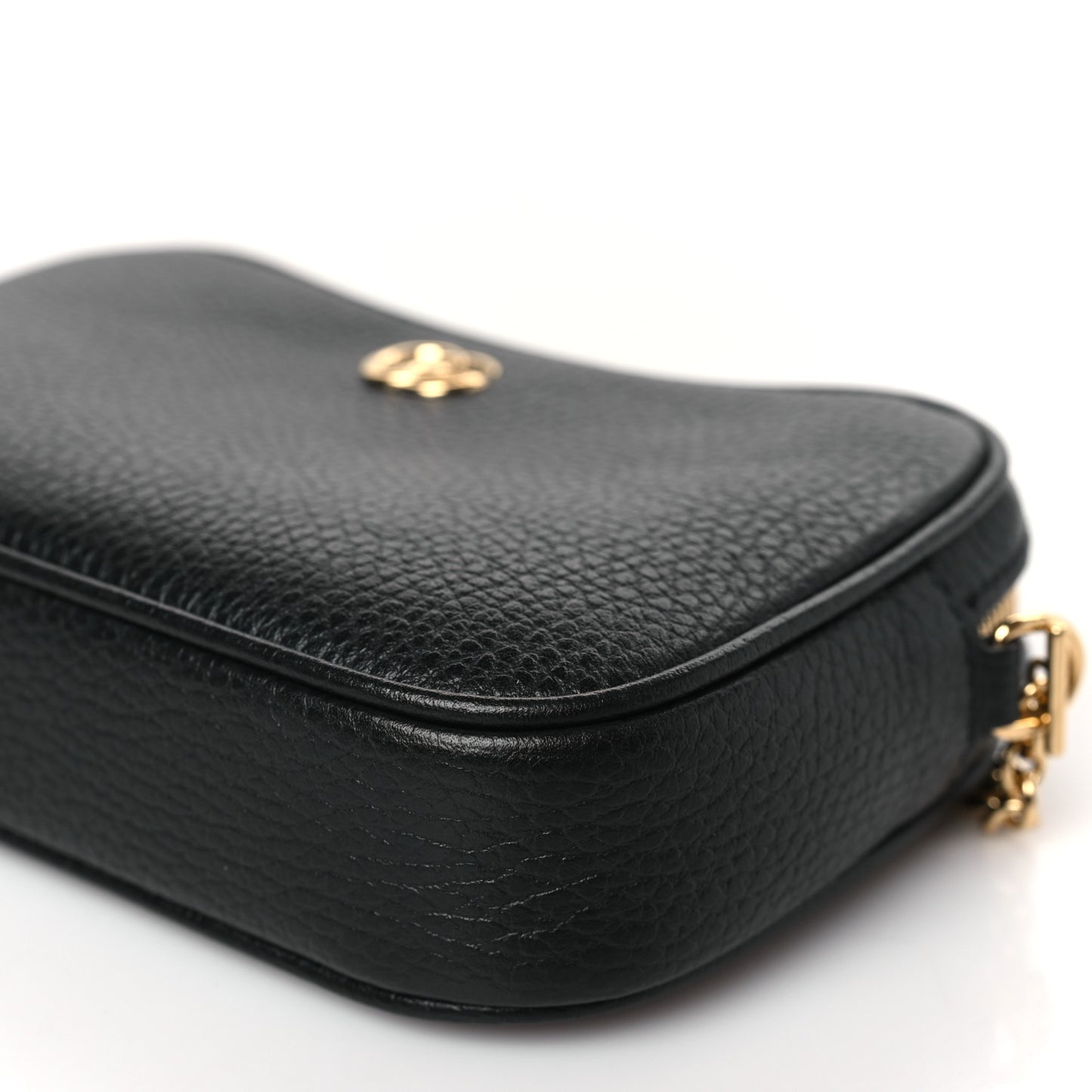 Dollar Calfskin Super Mini GG Marmont Chain Shoulder Bag Black