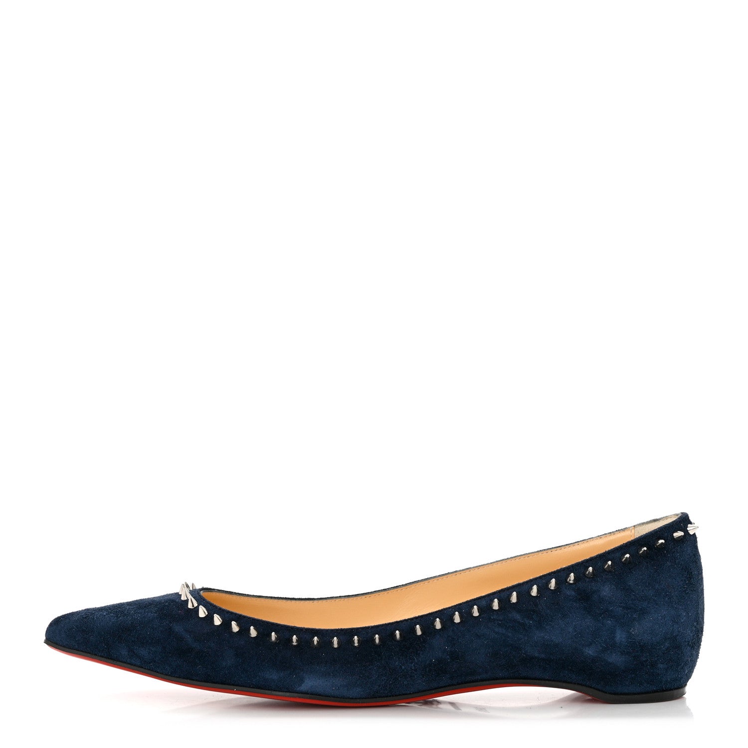 Christian Louboutin Veau Velours Anjalina Flats 36.5 Navy 1 of 8