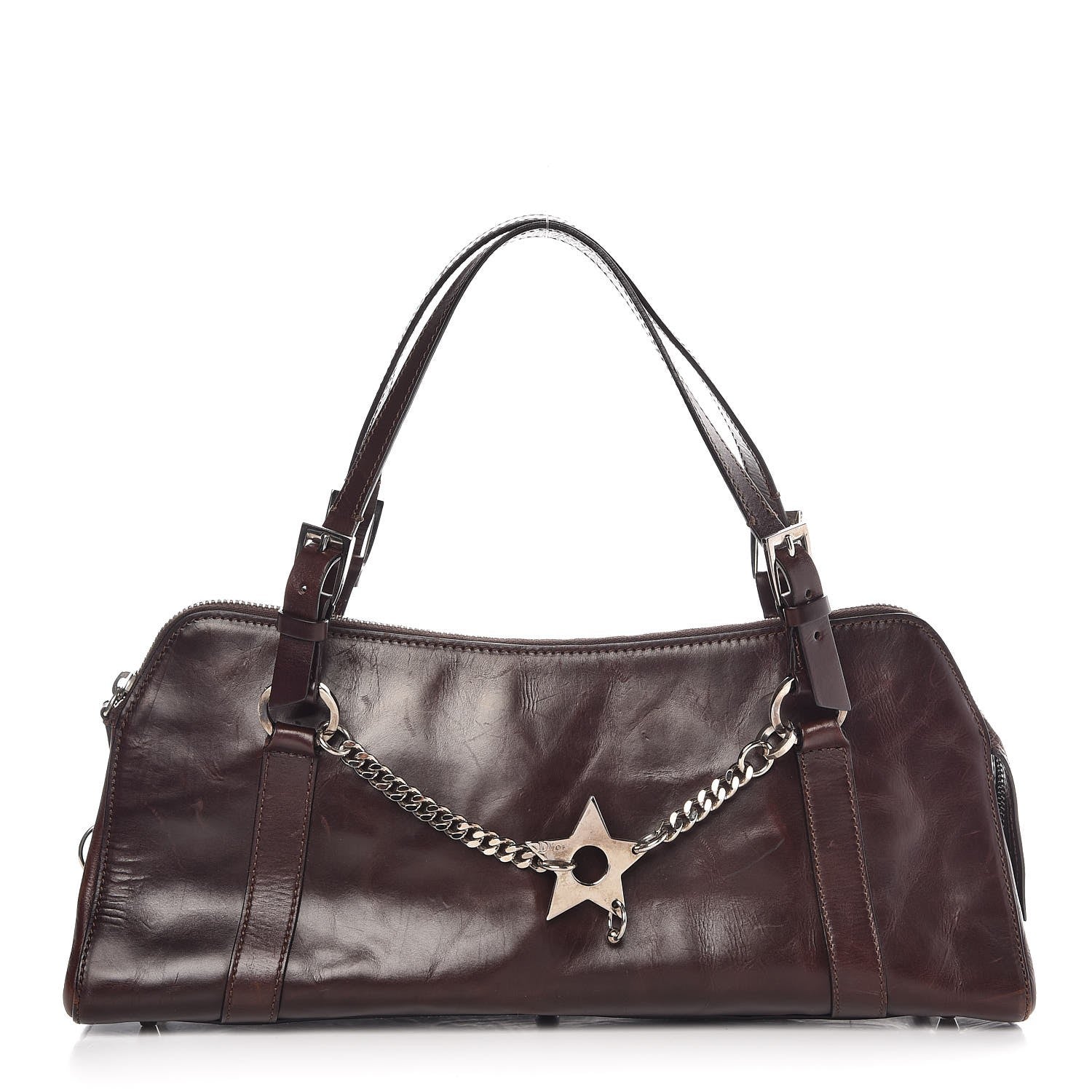Christian Dior Calfskin Hardcore Pierced Shoulder Bag Brown 1 of 9