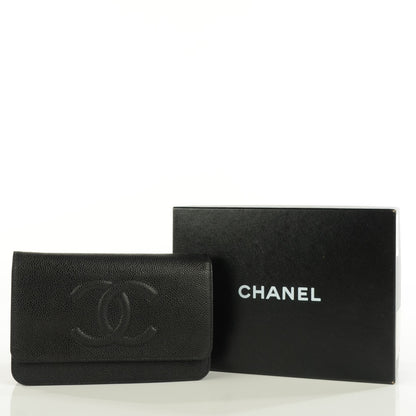 Chanel Caviar Timeless CC Wallet on Chain WOC Black 5 of 9