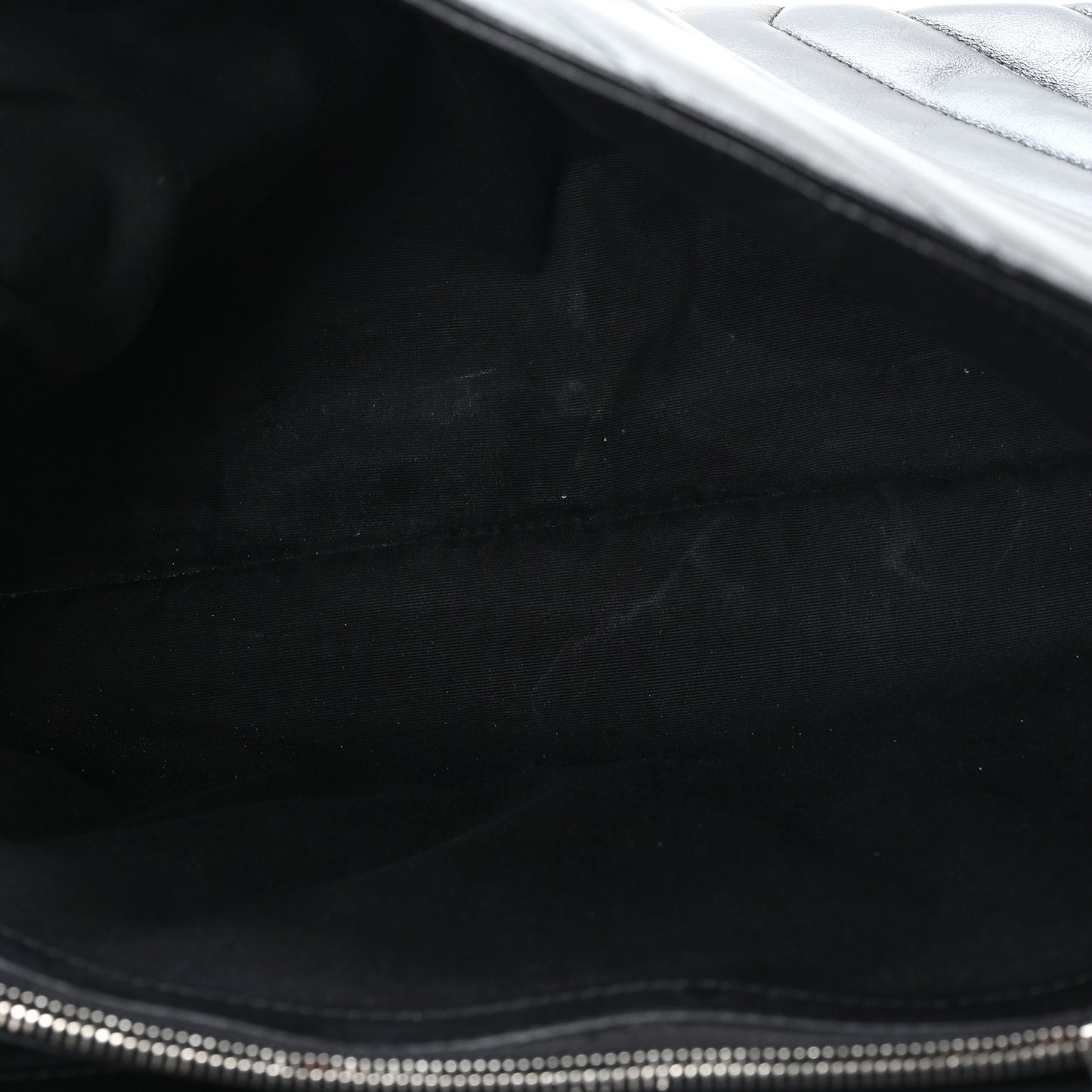 Calfskin Y Quilted Monogram Large Loulou Chain Satchel Black