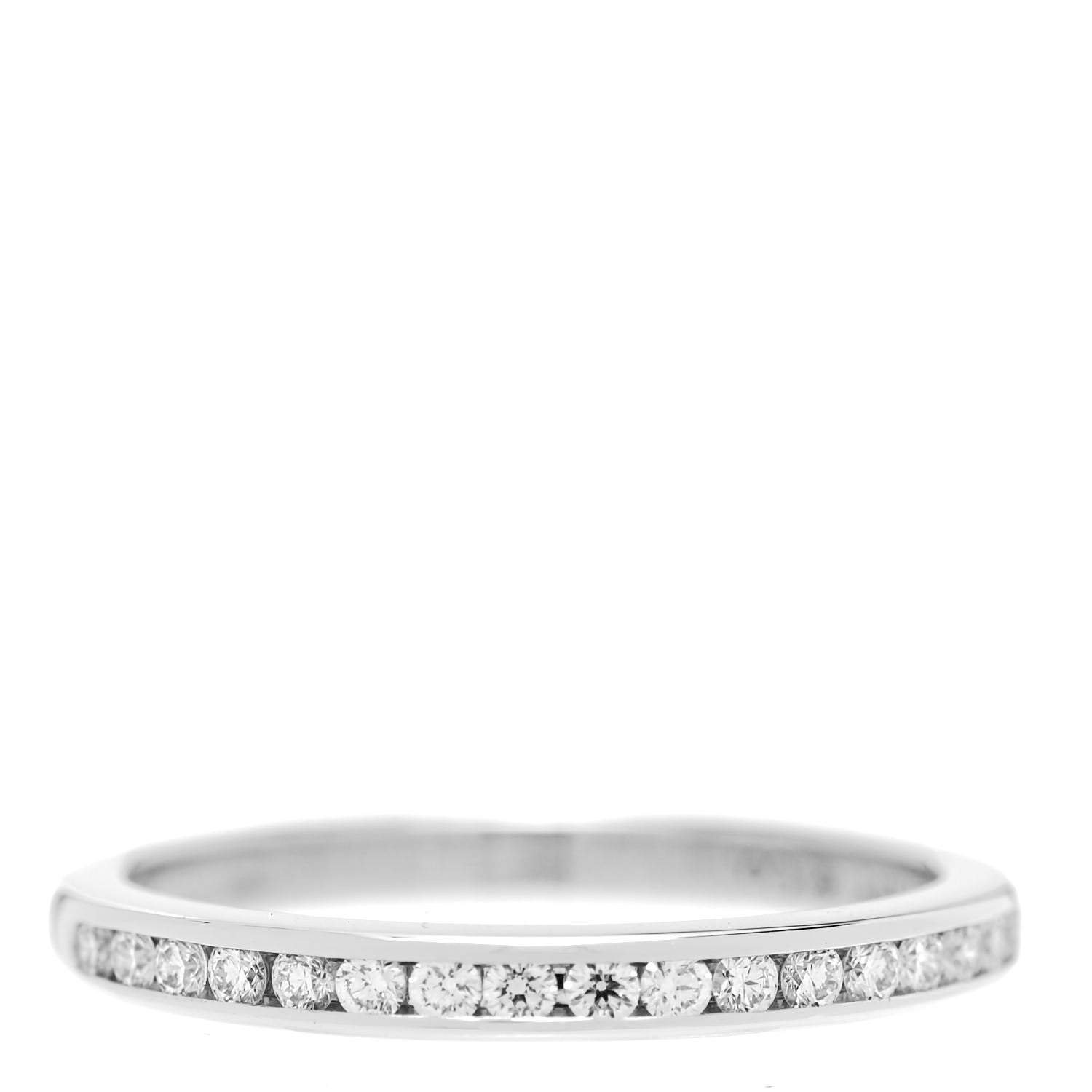 Tiffany Platinum Diamond .17ctw 2mm Half Circle Wedding Band Ring 53 6.25 1 of 4