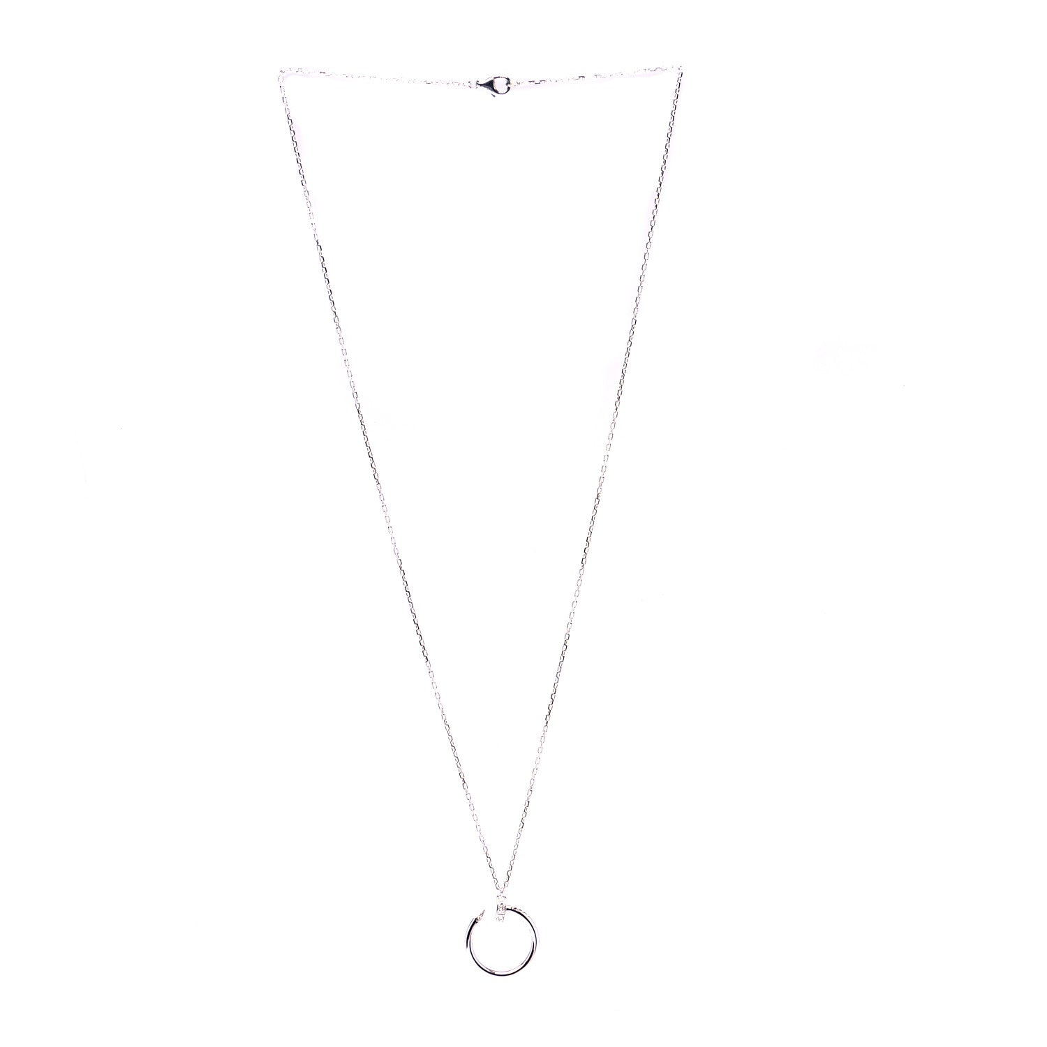Cartier 18K White Gold Diamond Juste Un Clou Necklace 2 of 4