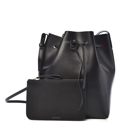Mansur Gavriel Vegetable Tanned Calfskin Bucket Bag Black Flamma 1 of 13