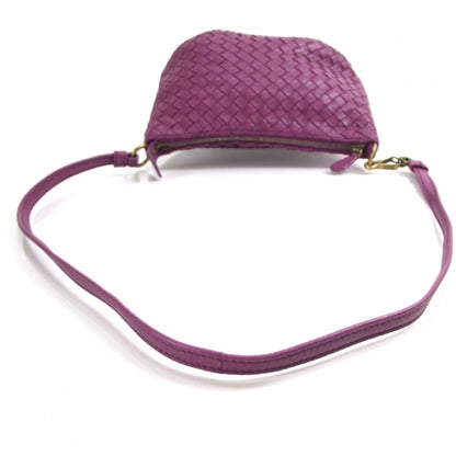 Bottega Veneta Leather Woven Shoulder Bag Orchid 5 of 9