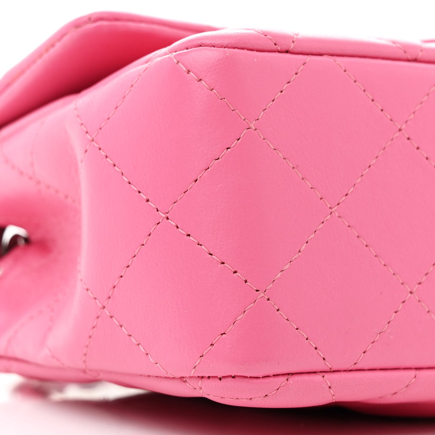 Lambskin Quilted Mini Rectangular Flap Pink